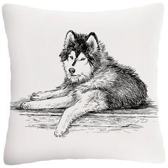 Подушка декоративная "Хаски" 40*40 Сирень