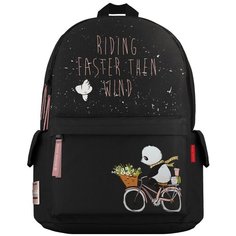 Рюкзак BrunoVisconti® молодежный черный «УДИВИТЕЛЬНЫЕ ПАНДЫ» Арт. 12-003-153/01