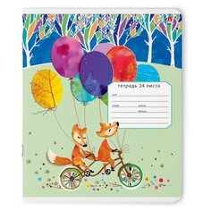 Тетради 24 листа в линейку "ВЕСЕЛЫЙ ЛИС". Набор 10 шт. Цена за 10 шт. обложка в ассортименте Альт