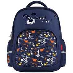 Рюкзак синий с эргономичной спинкой "СОБАЧКИ.WOOF" Bruno Visconti