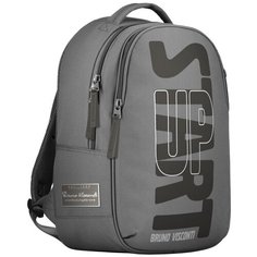 Рюкзак BrunoVisconti® классический суперлегкий темно-серый с эргономичной спинкой «START UP» Арт. 12-008-027/06