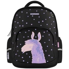 Рюкзак BrunoVisconti® классический черный с эргономичной спинкой «РОМАНТИЧЕСКАЯ ЛАМА» Арт. 12-002-126/01