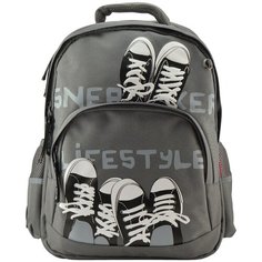 Рюкзак СЕРЫЙ с эргономичной спинкой "КЕДЫ-МОЯ ЖИЗНЬ 2" Bruno Visconti