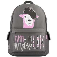 Рюкзак BrunoVisconti® молодежный серый «МОДНАЯ ЛАМА» Арт. 12-003-085/05