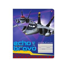 Тетради 12 листов в клетку "Самолеты" Набор 10 шт.Цена за 10 шт. 5 видов обложка в ассортименте Альт