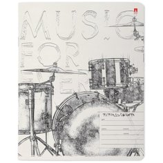 Тетради 24 листа в клетку "MUSIC. BLACK&WHITE". Набор 10 штук. обложка в ассортименте Альт