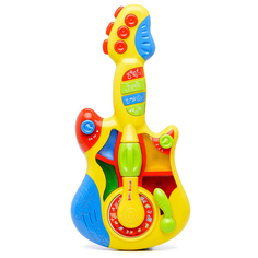 Играем вместе гитара Маша и Медведь (свет, 5 песен) WD3646 желтый/голубой