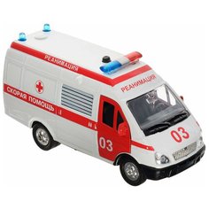 Микроавтобус ТЕХНОПАРК ГАЗель Реанимация (CT-1276-1/CT-1276-2), 15 см, белый/красный
