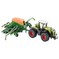 Трактор Siku Claas Xerion с сеялкой (1826) 1:87, 17 см, зеленый