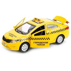 Легковой автомобиль ТЕХНОПАРК Kia Rio Такси (RIO-TAXI), 12 см, желтый