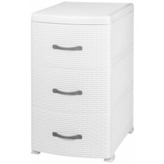 Комод 3-х секционный 40х46х72 см Violet Ротанг белый