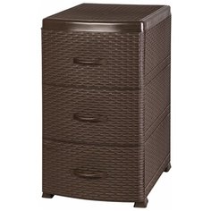Комод 3-х секционный 40х46х72 см Violet Ротанг коричневый