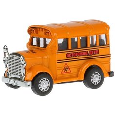 Машина "Технопарк" Школьный автобус 8 см, свет + звук оранжевый