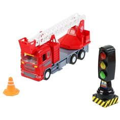 Машина "Пожарная машина" 23см, свет+звук, светофор+знаки, Технопарк