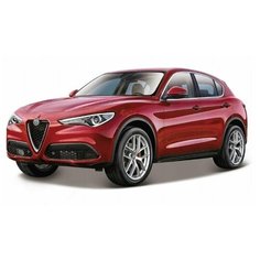 Bburago Машинка металлическая Alfa Romeo Stelvio, 1:24, красный металлик