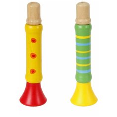 Игрушка музыкальная "Дудочка" 2шт (желтый, зеленый), 13см, Mapacha 76697