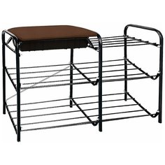 Этажерка для обуви InHome ЭТИ4 с 3 полками, со встроенным ящиком-сиденьем, 790х330х510мм и с нагрузкой до 100 кг, черный