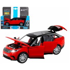 Машинка детская, металлическая, инерционная, Автопанорама, коллекционная, Range Rover Velar, красный, открываются 4 двери, капот, багажник, свет