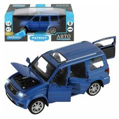 Машинка детская, металлическая, инерционная, Автопанорама, коллекционная, УАЗ "PATRIOT", масштаб 1:26, цвет темно-синий металлик, откываются 4 двери, капот.