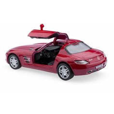 Детская игрушечная коллекционная металическая модель машинки игрушки Kinsmart "Мерседес-Бенц SLS AMG" (металлическая, инерционная) красный 1:36