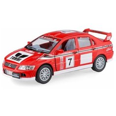 Детская игрушечная коллекционная металическая модель машинки игрушки Kinsmart "Мицубиши Lancer Evolution 7 WRC" (металлическая, инерционная) красная 1:36
