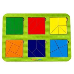 Рамка-вкладыш WoodLand Toys Сложи квадрат, 6 квадратов, уровень 4 (064304)