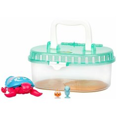 Робот Moose Little Live Pets Черепашка и друзья в аквариуме Песчинка 28563 голубой/розовый