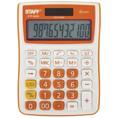 Калькулятор настольный STAFF STF-6222 оранжевый
