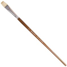 Кисть BRAUBERG Classic щетина №16 плоская, длинная ручка коричневый