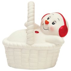 Фигурка Феникс Present Снеговик в корзине 8 см белый
