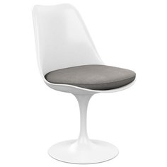 Стул Woodville Tulip, металл/искусственная кожа, цвет: белый/серый