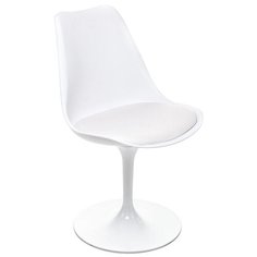 Стул Woodville Tulip, металл/искусственная кожа, цвет: белый