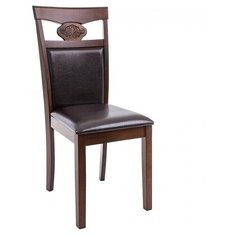 Стул Woodville Luiza, дерево/искусственная кожа, цвет: dirty oak/dark brown