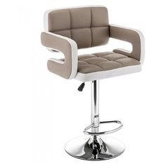 Стул Woodville Bent, металл/искусственная кожа, цвет: бежевый/белый