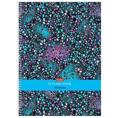 Тетрадь 160л., А4, клетка на гребне Hatber "Мозаика", твердая обложка