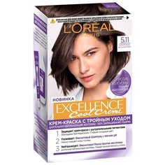 LOreal Paris Excellence Cool Creme стойкая крем-краска для волос, 5.11 ультрапепельный светло-каштановый