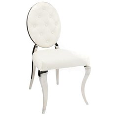 Стул Woodville Odda, металл/искусственная кожа, цвет: белый