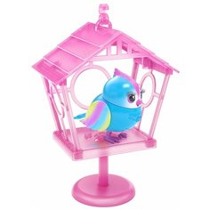 Робот Moose Little Live Pets Птичка в скворечнике Твити-Радуга 26102 голубой/розовый