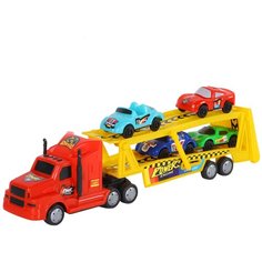 Машинка детская Инерционный Трейлер ТМ "Компания друзей" красный 10,5х6 х31см