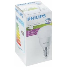 Лампа светодиодная Philips CorePro lustre 4000K, E14, P45, 5.5Вт
