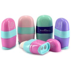 Точилка с контейнером и ластиком, 2 отверстия "ФРУКТИКИ" (4 вида) Bruno Visconti