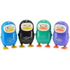 Точилка с контейнером и ластиком, 1 отверстие "ПИНГВИНЧИКИ" (4 вида) Bruno Visconti