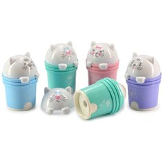 Точилка с контейнером и ластиком, 1 отверстие "КОТЯТА" (4 вида) Bruno Visconti