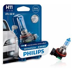 Лампа галогенная Philips WhiteVision H11 12V 55W PGJ19-2, 1 шт. (блистер)