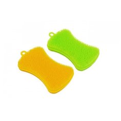 Губка для посуды BRADEX Лучше, чем губка 2 шт, зеленый/желтый