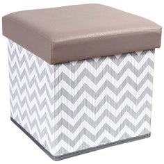 Пуфик с ящиком для хранения Tatkraft Fort искусственная кожа gray/white
