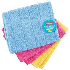 Салфетки OfficeClean Универсальные, 3 шт, желтый/голубой/розовый