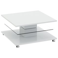 Столик журнальный ТриЯ Diamond тип 1, ДхШ: 80 х 80 см, белый Triya