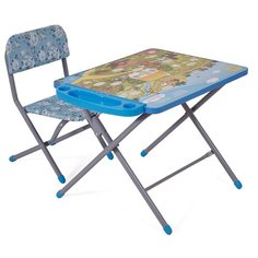 Комплект Фея стол + стул досуг №101 Веселая ферма 60x45 см голубой
