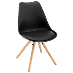 Стул Woodville Bonito, дерево/искусственная кожа, цвет: черный